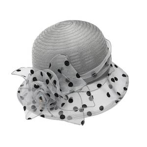 lot 20305 image: JDYaoYing Lady Dress Cloche Hat Fascinator Floral Tea Party Wedding Bucket Hat Gray