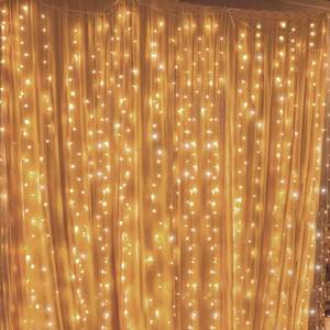 lot 20319 image: Twinkle Star 300 LED Curtain String Lights, Warm White