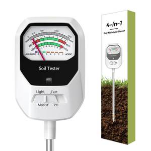 lot 20330 image: Buladeke 4-in-1 Soil Moisture Meter Soil MoistureFertilityPH MeterSunlight Intensity Soil Test Meter for Gardening, Farming and Outdoor Plants