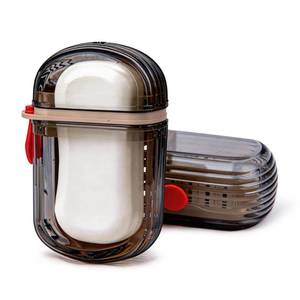 lot 20336 image: Karebeen 2 Pack Small Travel Soap Case, Leakproof Soap Container (1 Container Cracked)