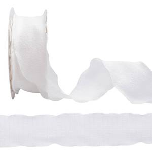 lot 20337 image: CABODYALS 10 Yards 1.5 Inch White Ruffle Ribbon Chiffon Edge Trim for Decor
