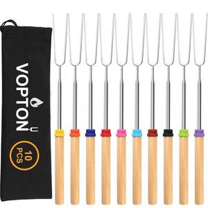 lot 20338 image: 10 Pcs Marshmallow Roasting Sticks for Fire Pit Long 32Inch, Smores Sticks Skewers, Smores Kit for Fire Pit, Premium Telescoping Hot Dog Roasting Sticks for Campfire Accessories Outside Camping VOPTON
