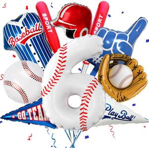 lot 20350 image: 10Pcs Baseball Balloons Set Birthday Party Decor 40 Inch Baseball Balloon