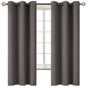 lot 20367 image: BGment Grey Blackout Curtains for Bedroom 63 Inch Long - 2 Panels
