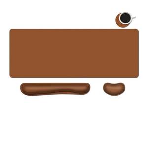 lot 20368 image: Desk Mat, Large Gaming Mouse Pad with Wrist Rest, 4 in1 XXL Mouse padKeyboard Wrist RestMouse Pad Wrist SupportCup Coaster Set, Ergonomic Desk Pad for Home Office, Coffee Brown