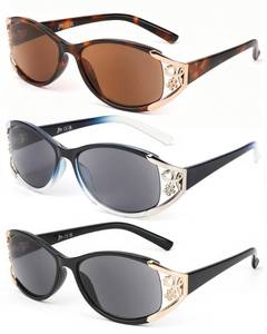lot 20371 image: JM Full Lens Reading Sunglasses for Women, Vintage Oval Reader Sunglasses with UV400 Protection 3 Pack 1.5