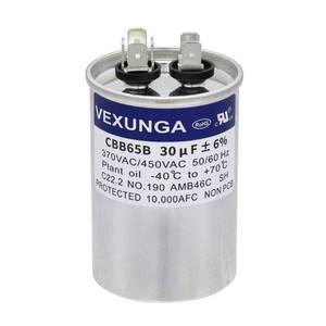lot 20386 image: VEXUNGA 30uF 30 MFD 370VAC 440VAC 450VAC 5060Hz CBB65 CBB65B C65R Run Start Capacitor for AC Unit Fan Motor Start or Pool Pump or Air Condenser Straight Cool