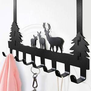 lot 20389 image: AKLVBL Over The Door Hooks for Hanging Coat Rack Towel Hook Metal Door Hanger Hook Black Coat Hook for Hat,Clothes,Keys,Pet Leash,Umbrella