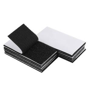 lot 20413 image: Melsan 2x4 Inch Adhesive Square Hook and Loop Tape - 12 Sets - Sticky Back Fastener for Indoor or Outdoor Use - Instead of Holes and Screws, Black