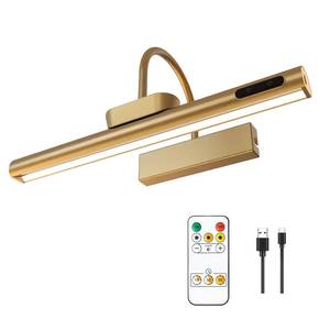 lot 20417 image: LYTARA Dimmable Cordless Picture Light with Controller and Timer, Rechargeable 5000mAh Battery Wall Sconce for Wall Pictures, Gallery Artwork, Paintings, Portraits, Dartboards (Gold) (LIGHT ONLY, No Bracket or Remote)
