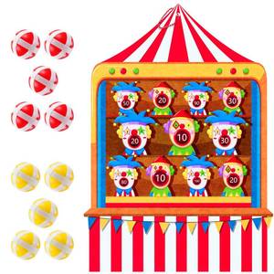 lot 20418 image: TEASIK Carnival Birthday Party Decorations - Dart Board with 10 Sticky Balls,Felt Cloth Circus Theme Party Decorations, 19.1x13.4 Inches Fun Outdoor & Indoor Family Game for Birthday