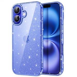 lot 20427 image: JETech Glitter Case for iPhone 16, Ultramarine
