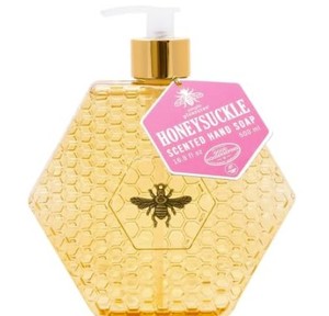 lot 4109 image: SIMPLE PLEASURES Honeycomb Honeysuckle Soap Dispenser, Bee Decor, 16.9oz
