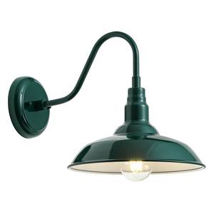 lot 1860 image: GOALPLUS 10���� Dome Outdoor Gooseneck Barn Light Fixture with Wall Mount, Green Exterior Porch Barn Door Lighting, Farmhouse Style Outside Shed Gooseneck Wall Sconce for Patio, Yard, Garage, House