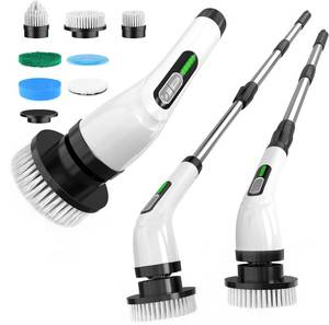 lot 1865 image: Highyes Electric Spin Scrubber for Cleaning Bathroom Cordless Power Shower Scrubber - Electric Cleaning Brush for Tile Tub