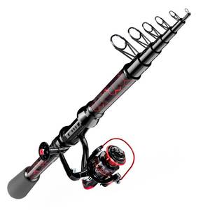lot 1873 image: Fishing Rod and Reel Combos - High Carbon Fiber Telescopic Fishing Pole and 121 Full Metal Ultra Smooth Spinning Reel with X-Warping Pattern Design 1.8M (Not Include Fishing Accessories)