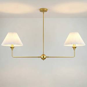 lot 1889 image: passong 2-Light Gold Linear Modern Farmhouse Chandelier for Kitchen Island