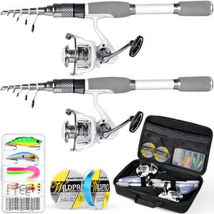lot 1900 image: Ghosthorn 2-Pack Fishing Rod and Reel Combo Telescopic Fishing Pole