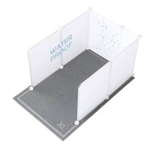 lot 1919 image: MEEXPAWS Cat Litter Box Enclosure Splash Guard Extra Large 28L � 21.5W x 18H inch, Light Weight Plastic Sheets with Cat Litter Mat Easy Clean (White)