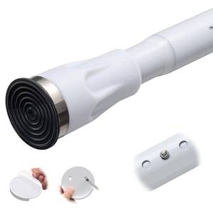 lot 1925 image: White Tension Curtian rod no drill, 42 to 60 inch Adjustable Heavy Duty black shower curtain rod for Windows bathroom Closet