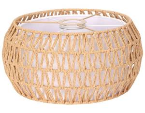 lot 1929 image: Boho Rattan Lamp Shade, 12.2 Top x 12.2 Bottom x 6.06 High, Natural Rattan & Linen Double Layer Lamp Shades for Floor Lamps Table Lamps Chandelier, UNO Fitter Lampshade Replacement, Easy Assembly