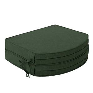 lot 1930 image: Fitfree Outdoor Chair Cushions D Shaped, Set of 2, 17 x 16 in, Olive Green