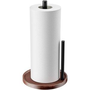 lot 2222 image: Wooden Paper Towel Holder Countertop, Kitchen Paper Towel Holder.