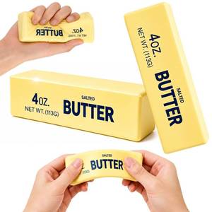 lot 2235 image: QHPOQU 2 Packs Slow Rising Squishy Butter Squeeze Toys Pack Sensory Stress Relief Squishies Soft & Stretchy Fidget Toys for Anxiety Relief Party Favors Squishy Butter