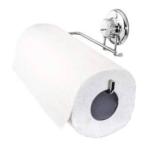 lot 2251 image: HASKO Accessories - Suction Cup Paper Towel Holder- Chrome Plated Stainless Steel Bar for Bathroom & Kitchen (Chrome)