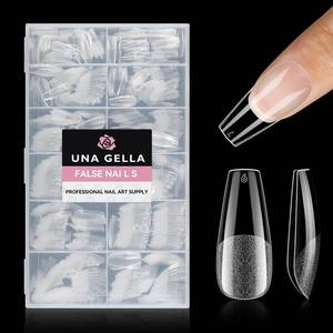 lot 2256 image: UNA GELLA Coffin Nails Tips 504pcs 12 Sizes, Pre-buffed Soft Gel Nail Tips