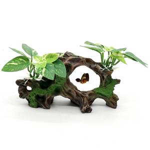 lot 2264 image: relaqcc Fish Tank Decorations Artifical Driftwood Cave Aquarium Decor Ornaments Silk Aquarium Plants for Betta Fish Tank Accessories