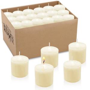 lot 2267 image: 10 Hours Ivory Votive Candles, Unscented 1.5 inch Wax Candles for Wedding, Party, Holiday Spa & Home Decoration, 36 Packs