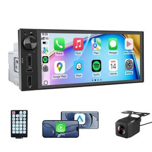 lot 2278 image: Single Din Car Stereo, 6 Inch Touchscreen Radio with CarPlay & Android Auto
