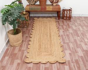 lot 2281 image: Natural Scalloped Jute Rug - 2x3, 2x4, 2x5, 2x6 Ft Area Rugs