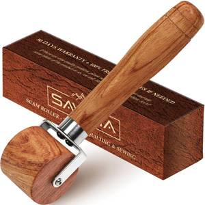 lot 2284 image: Savina Quilting Seam Roller, Wooden Pressing Roller, Easy to Grip Handle Tools for Quilting, Sewing, Wallpaper, Home Decoration.