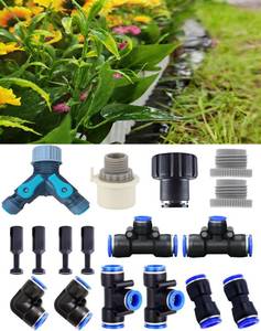 lot 2288 image: 17-Piece Drip Irrigation Fitting Kit with Y-Splitter,Universal Connector & Quick Connector, Includes Elbows, Tees, Stoppers,Easy DIY Garden Watering System (17-Piece Drip Irrigation Fitting Kit)