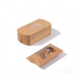 lot 2295 image: ZAJINJABD 50-Pack Small Kraft Treat Boxes with Clear Windows, Pillow Style