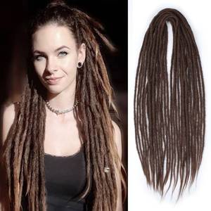 lot 2297 image: Sangtok 15 pcs Double Ended Dreadlock Extensions 24 inch Chocolate
