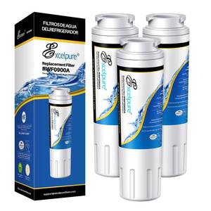 lot 2308 image: EXCELPURE UKF8001 Replacement for Whirlpool FILTER 4, EDR4RXD1, 4396395, WRX735SDBM00, RWF0900A, EFF-6007A, MFI2568AES, MFI2569VEM, RFC0900A, WF295, PURICLEAN II, Refrigerator Water Filter, 3PACK