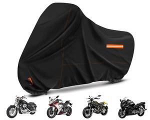 lot 2326 image: Enzeno Motorcycle Cover 210D Oxford Fabric Motorcycle Covers Waterproof Outdoor Windproof Dustproof Moped Cover with snap Fastener 245x105x125cm Motorcycle tarp Motorbike Cover Black