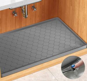 lot 2336 image: Winisok Waterproof Under Sink Mat 34 x 22, Silicone Mat, Dark Gray