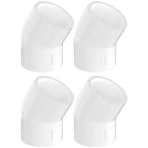 lot 2341 image: 4-Pack 1 Inch 45 Degree PVC Elbow Pipe Fittings, Furniture Grade SCH40 PVC Pipe Connectors, 2 Way Socket Corner Joints for DIY Shelves, Garden Support Structures & Greenhouses, White