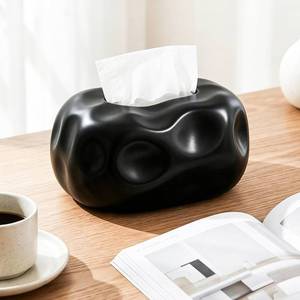 lot 3693 image: Decorative Tissue Box Cover Ceramic Modern Tissue Box Holder Facial Napkin Holder Tissue Box Dispenser for Bathroom Vanity, Living Room, Bedroom Dresser, Night Stand, Kitchen Countertop Office Desk