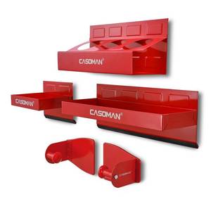 lot 3694 image: CASOMAN 4PCS Red Magnetic Toolbox Shelf, Tray, Paper Towel Holder, Variety of Use, Durable, Magnets Any Metal Surface