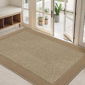 lot 3705 image: BEQHAUSE Indoor Door Mat 32 x 48, Dirt Trapper Door Mats, Beige