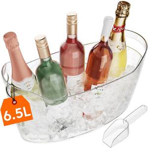 lot 3709 image: Lifewit 6.5L Plastic Ice Bucket for Parties with Handle & Scoop