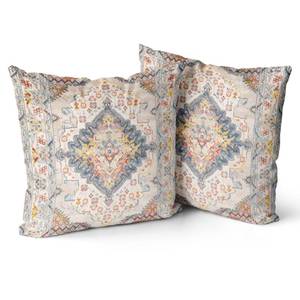 lot 4189 image: Snycler Set of 2 Boho Style Throw Pillow Cover Ethnic Design Pattern Short Plush Carpet Tribal Pattern Throw Pillow Case Cushion Cover Home Office Decorative Square 18x18 inch