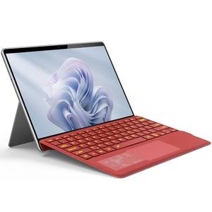 lot 4196 image: Backlit Keyboard for Surface Pro 111098X, 7 Colors Font Backlight Detachable Wireless Type Cover Keyboard with TrackpadPen Holder Compatible with Microsoft Surface Pro 111098X 13 Inch,Red