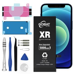 lot 4210 image: GOBAT Replacement for iPhone XR Battery,5000mAh High Capacity Battery for iPhone XR Model A1984 A2105 A2106 A2107 A2108 with Replacement Tool Kits