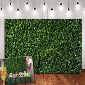 lot 4226 image: Nature Spring 3D Green Leaves Theme Photo Background Wedding Birthday Party Newborn Baby Shower Photography Backdrops Zoo Decor Shoot Props Bannner (7x5 FT)